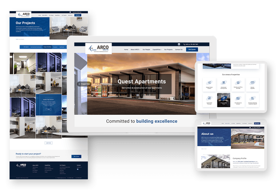 Www.tahovenosta created the website for construction company ARCO to present their services